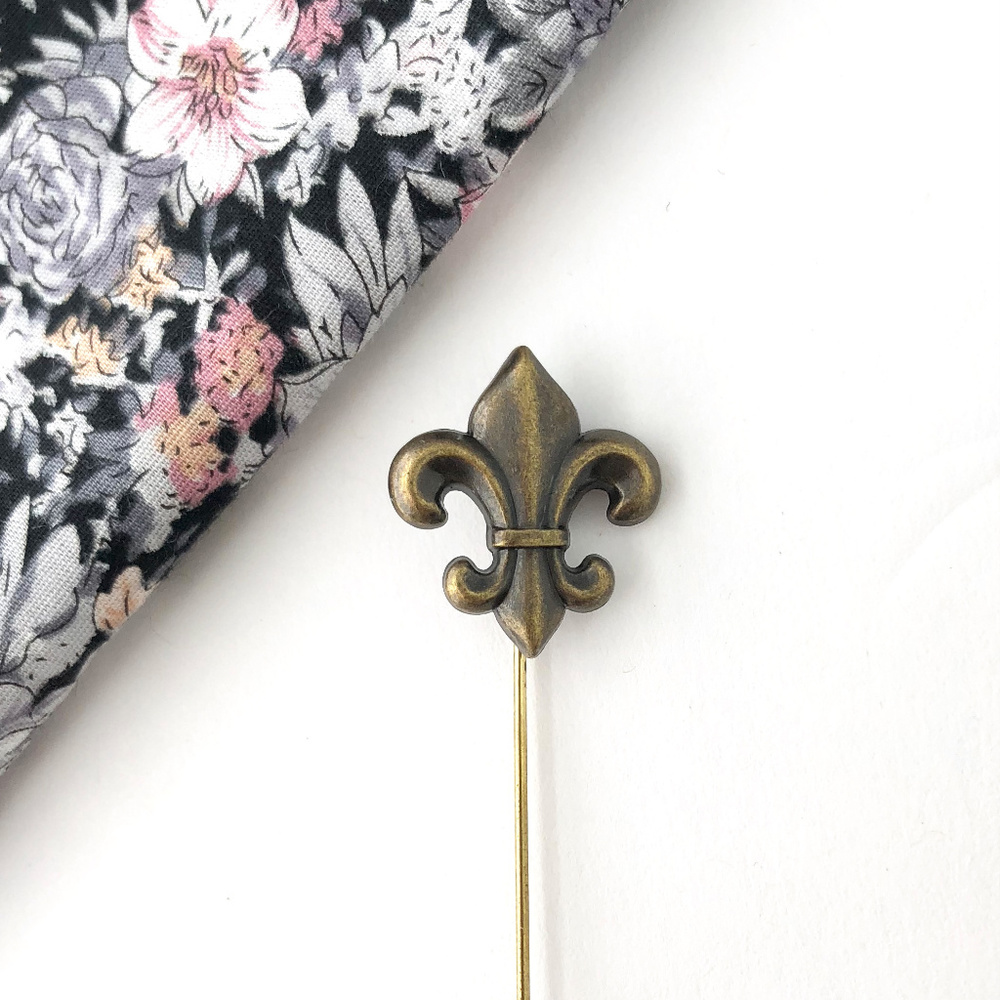 Fleur-de-lis Bronze Vintage Style Lapel Pin Brooch